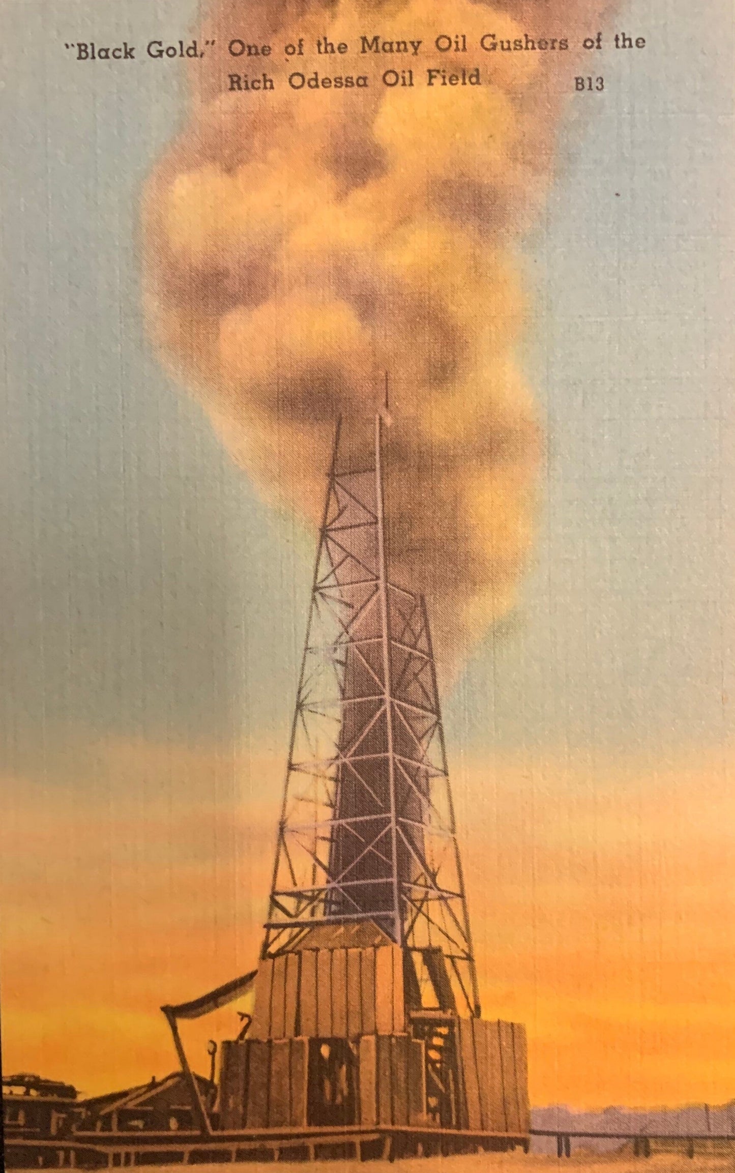 Black Gold, One of the Many Oil Gushes of the Rich Odessa Oil Field