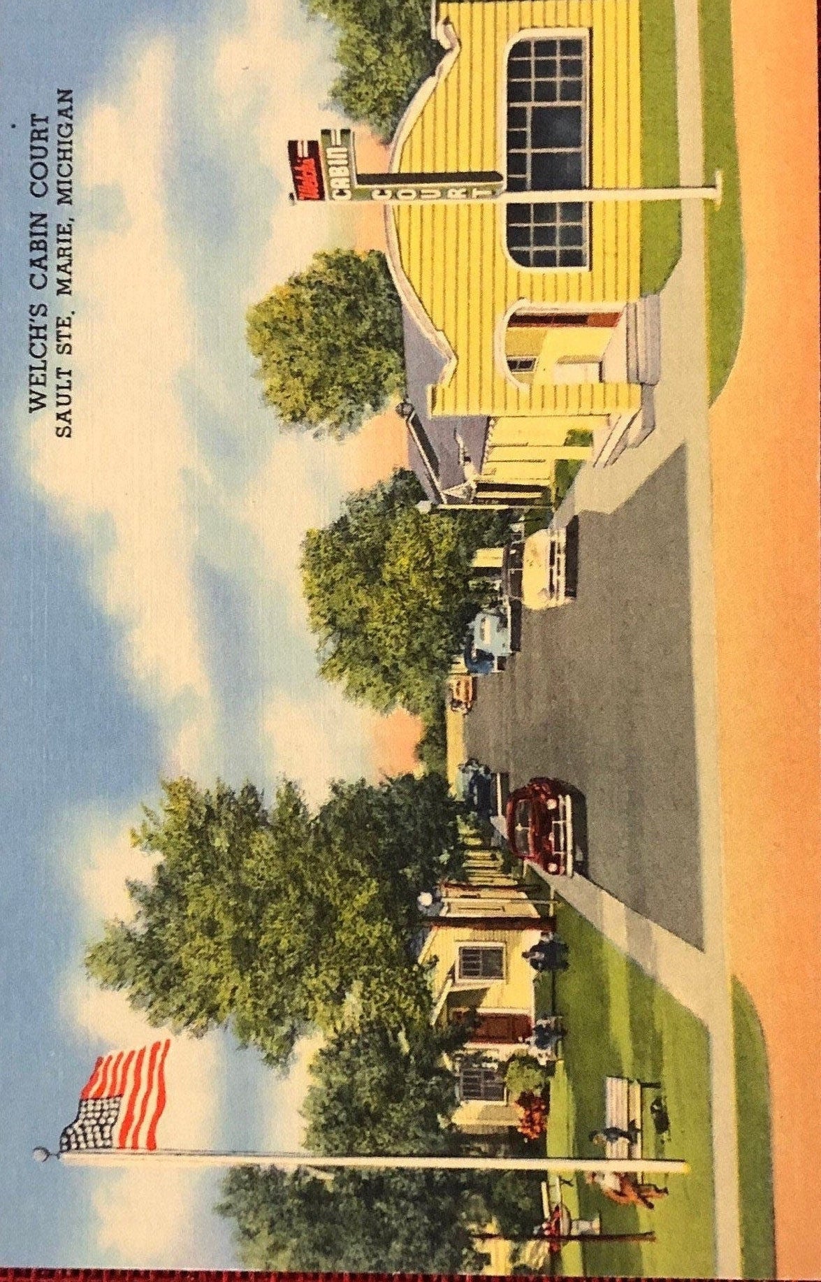 Welch's Cabin Court Sault Ste. Marie, Michigan - Vintage Postcard