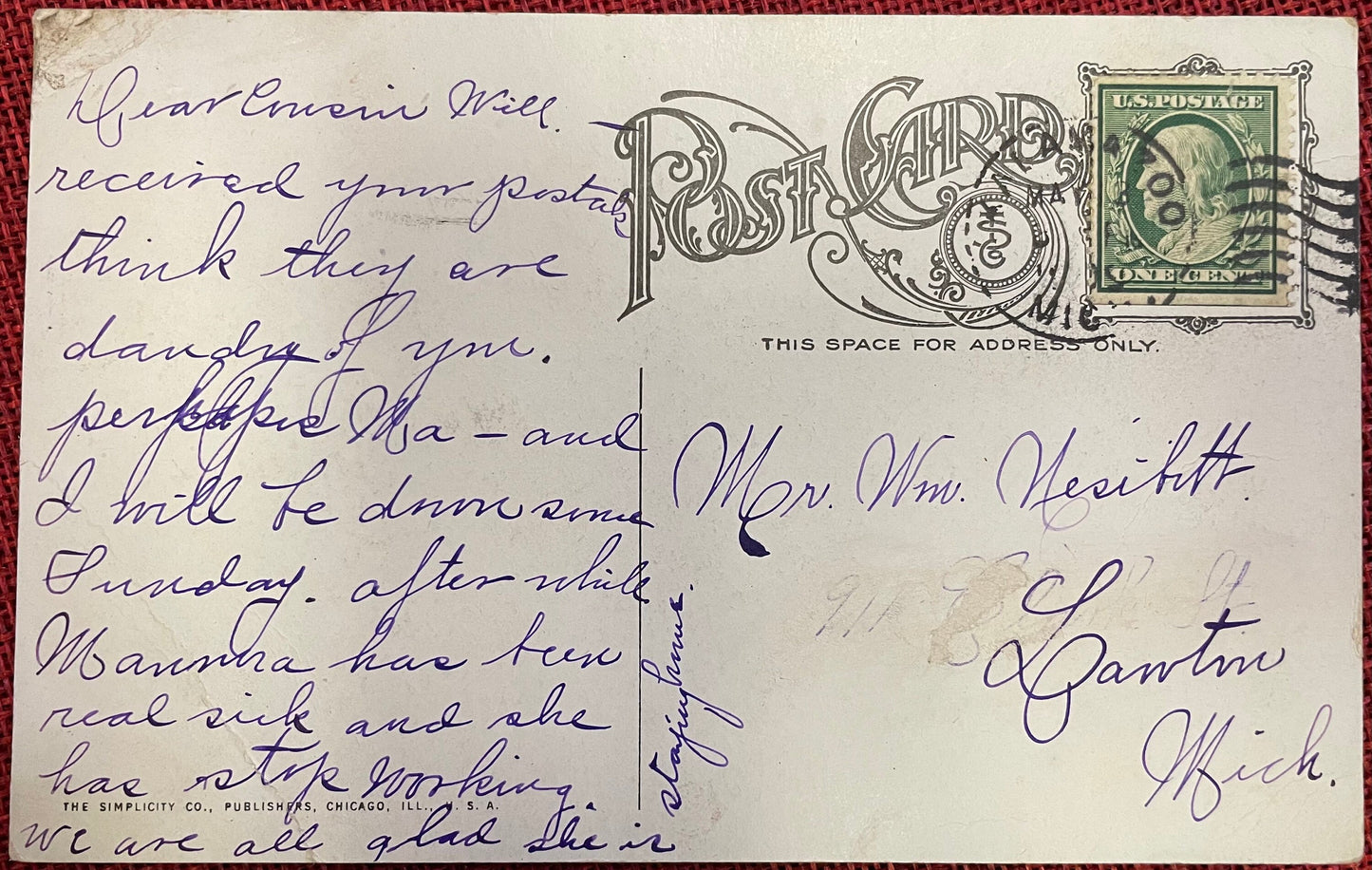 Scene on The Kalamazoo River, Kalamazoo, Michigan - Vintage Scenic Postcard