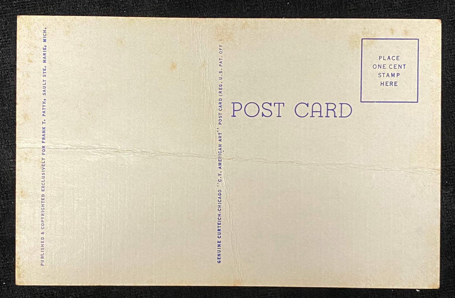 Hay Lake Cut and Lookout Station - St. Mary's River - Soo, Michigan - 1940s Linen Postcard
