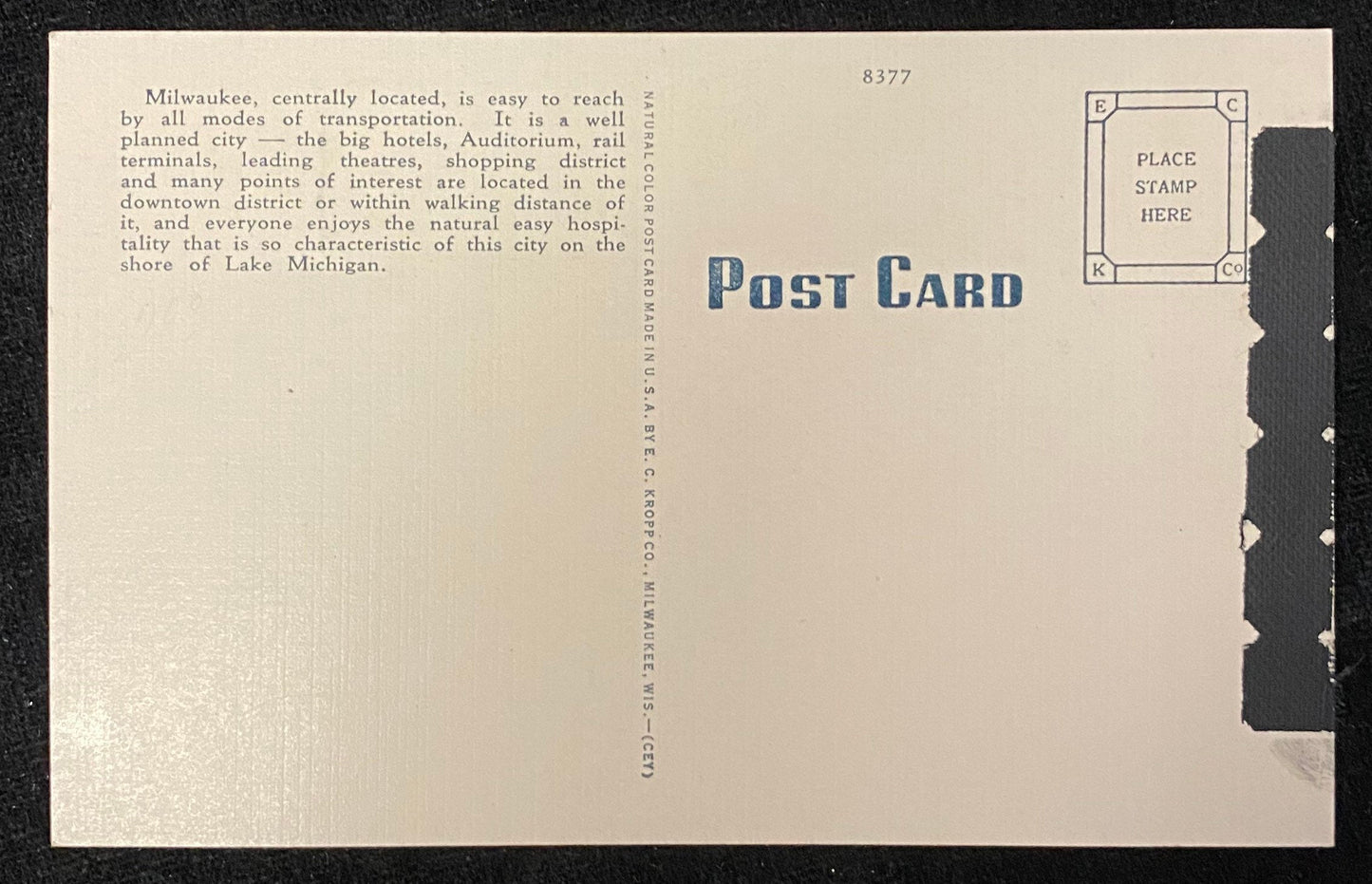 Milwaukee Depot - Milwaukee, Wisconsin - 1940s Linen Postcard
