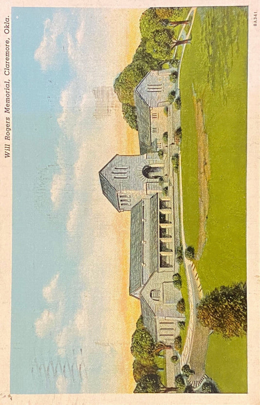 Will Roger Memorial, Claremore, Oklahoma - Vintage Postcard