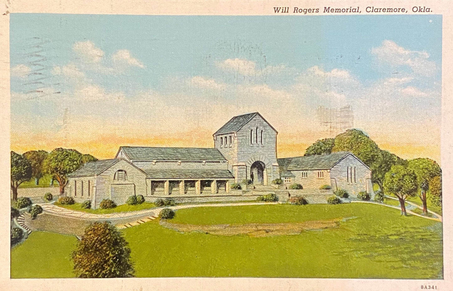 Will Roger Memorial, Claremore, Oklahoma - Vintage Postcard