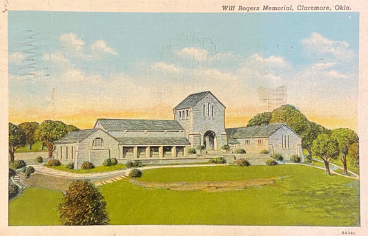 Will Roger Memorial, Claremore, Oklahoma - Vintage Postcard