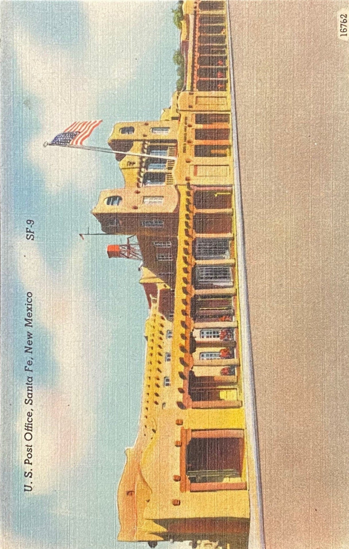 U.S. Post Office, Santa Fe, New Mexico - 1940s Linen Postcard