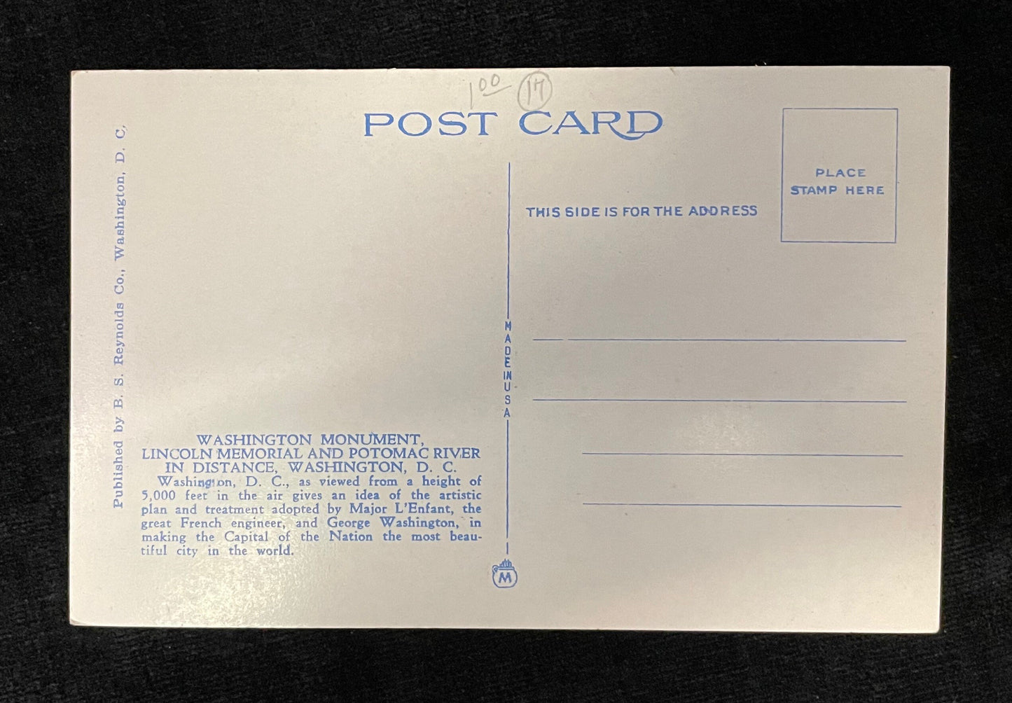 Washington Monument, Lincoln Memorial, Bridge and Potomac River, Washington D.C., Maryland - Vintage Postcard