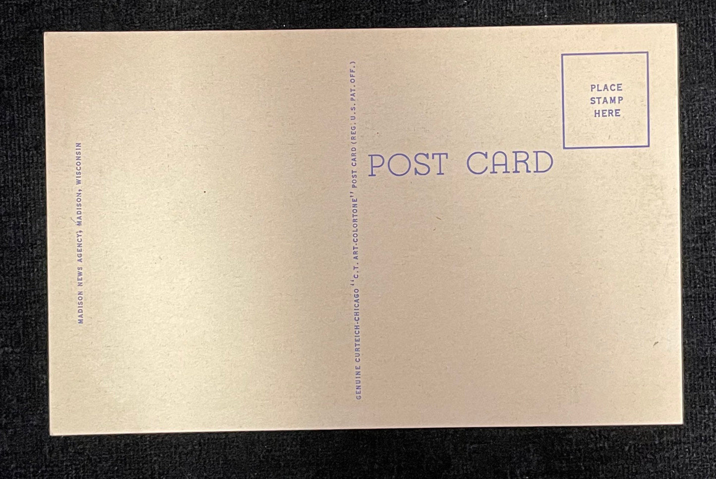 Capitol Dome at Night - Madison, Wisconsin - 1940s Linen Postcard