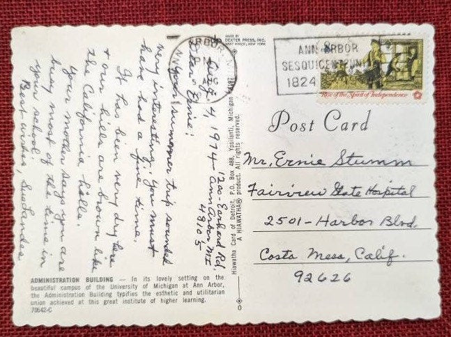 University of Michigan Administration Building, Ann Arbor, Michigan - Vintage Postcard