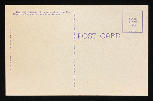 Indian Summer, in the Beautiful Fox River Valley, Illinois - 1951 Linen Postcard