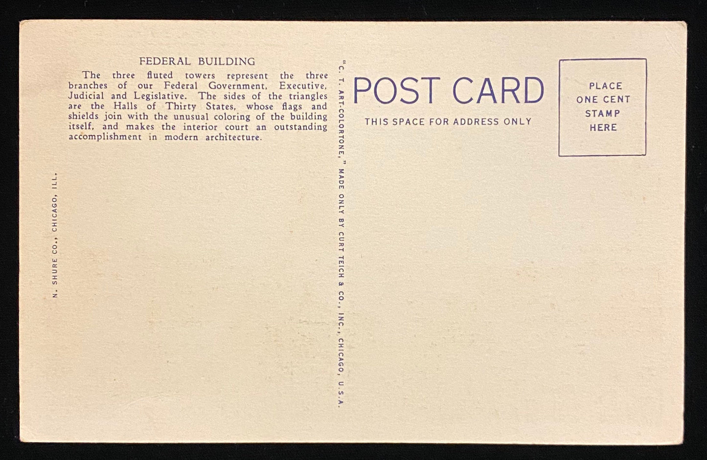 Federal Building, Chicago World's Fair, Illinois - 1934 Linen Postcard