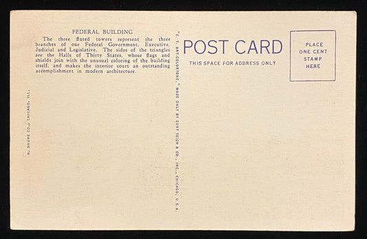 Federal Building, Chicago World's Fair, Illinois - 1934 Linen Postcard