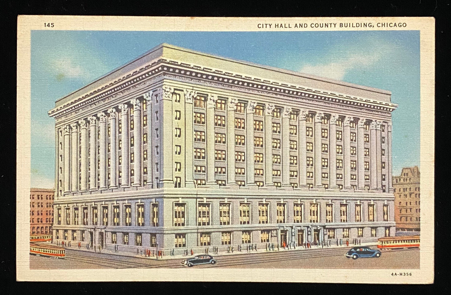 City Hall and County Building - Chicago, Illinois - 1934 Linen Postcard