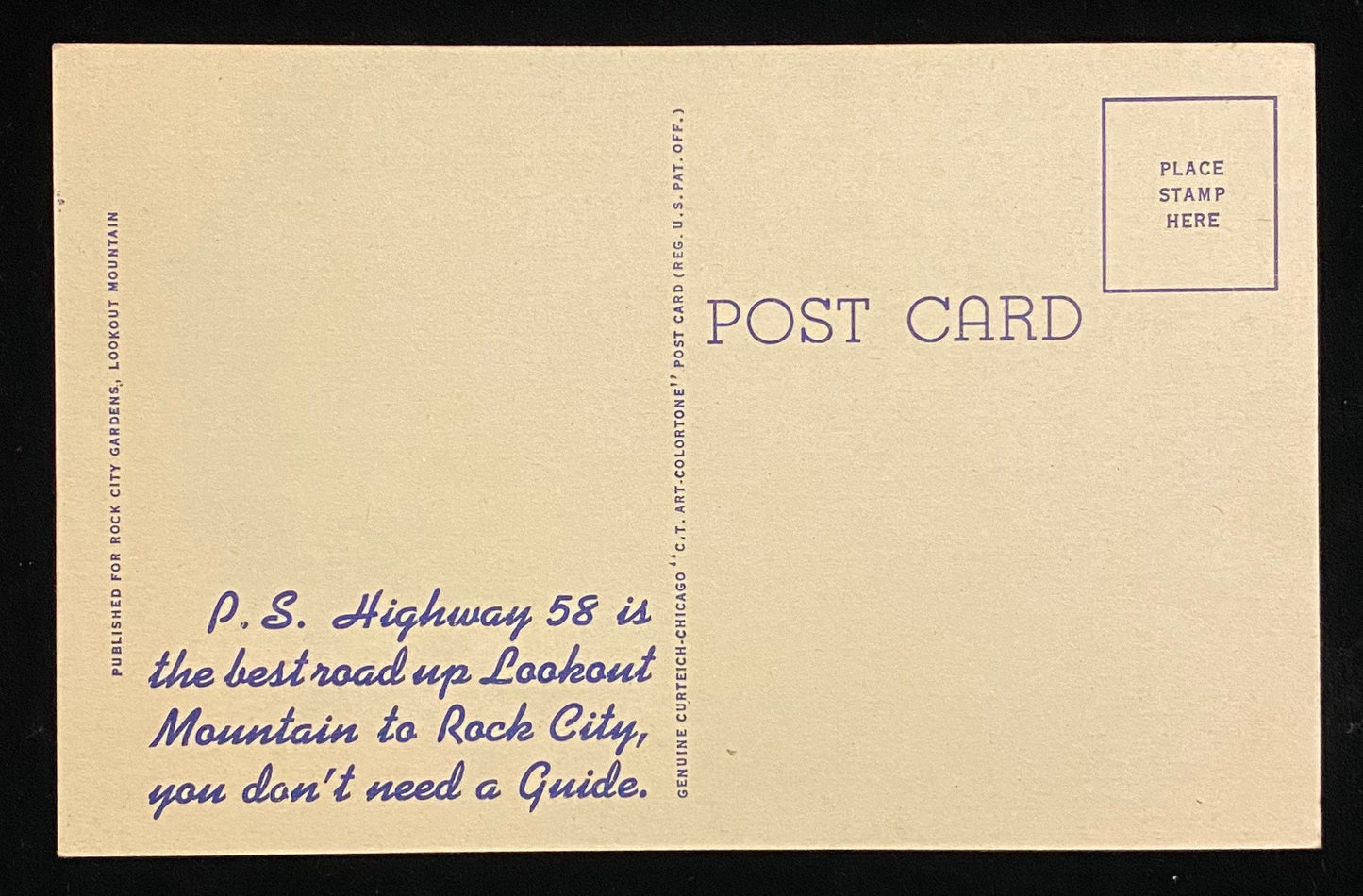 Fat Man's Squeeze - Rock City Gardens - Lookout Mountain, Georgia - 1946 Linen Postcard