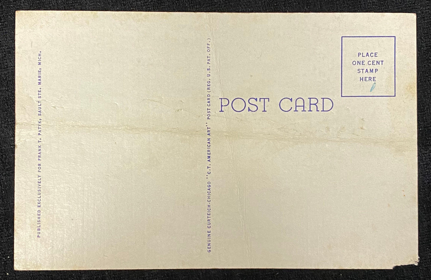 General View - Sault Ste. Marie, Michigan - Soo Locks - 1940s Linen Postcard