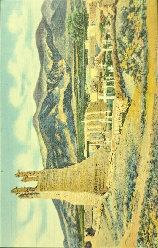 Ruins of Old Indian Mission, Taos Pueblo, New Mexico - Vintage Postcard