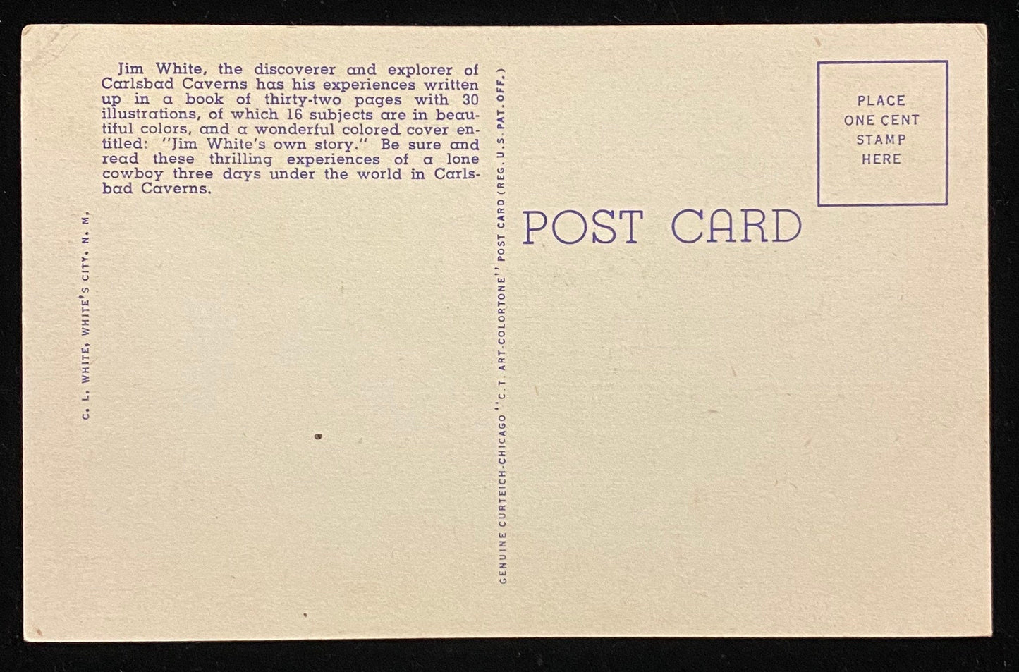 Entrance to Cavern, Carlsbad Cavern National Park, New Mexico - 1933 Linen Postcard