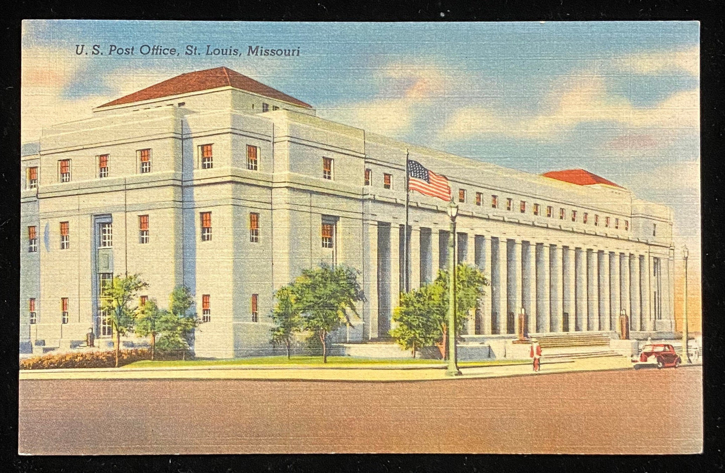U.S. Post Office, St. Louis, Missouri - 1940s Linen Postcard