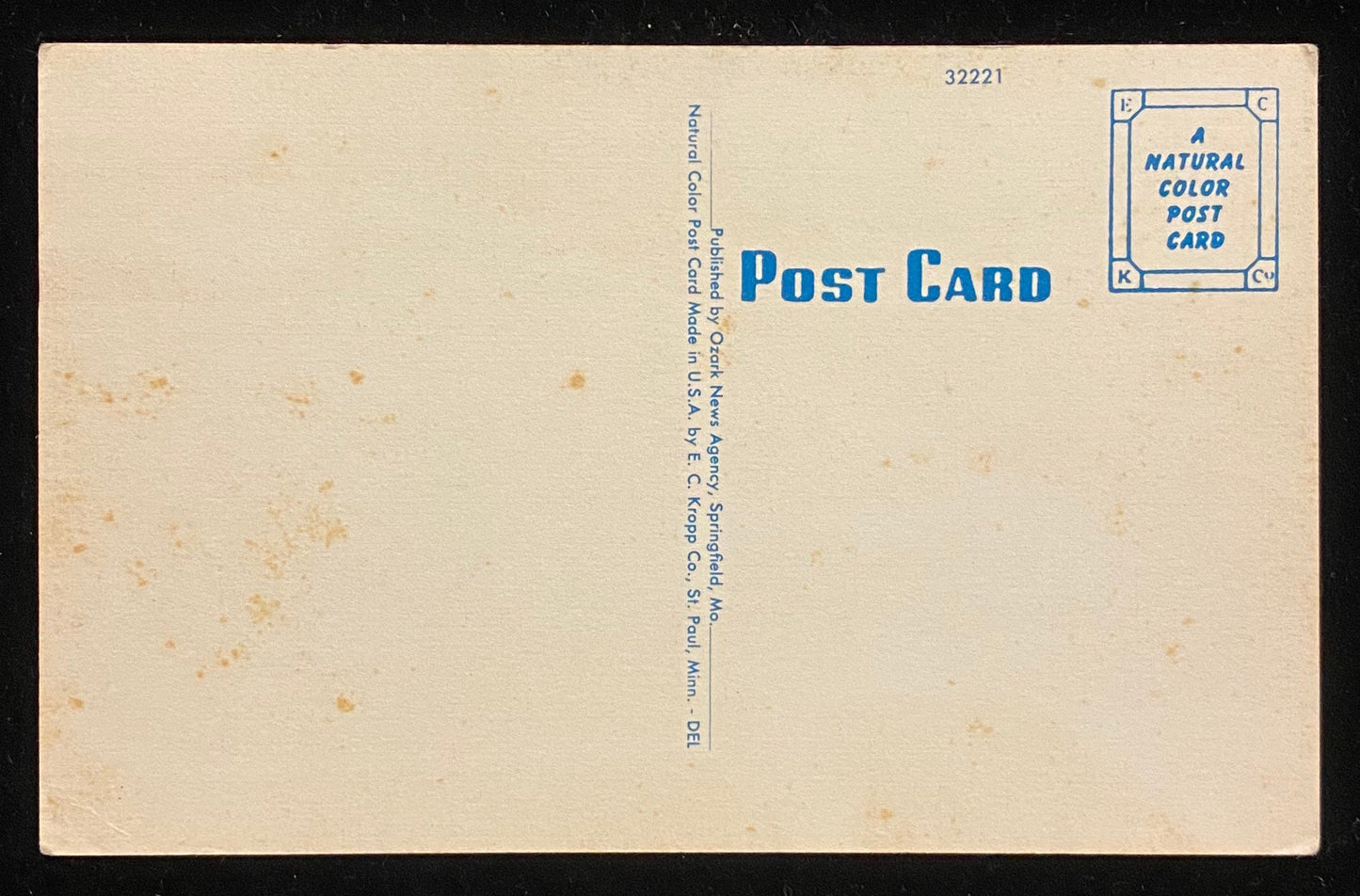 U.S. Medical Center, Springfield, Missouri - 1940s Linen Postcard