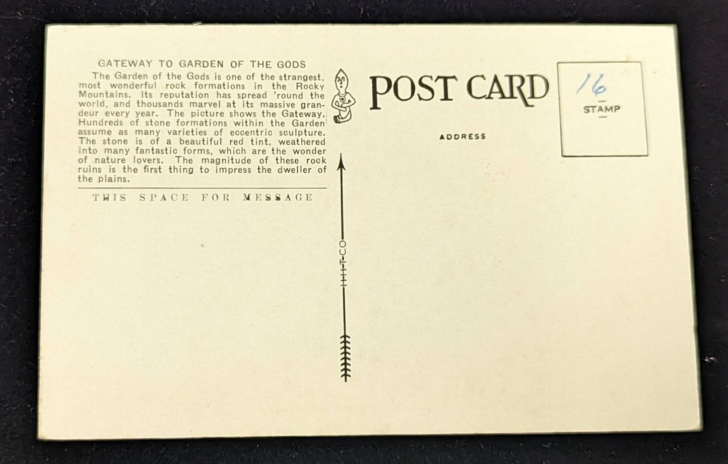Gateway - Garden of the Gods - Colorado - Pikes Peak - 1940s Linen Postcard