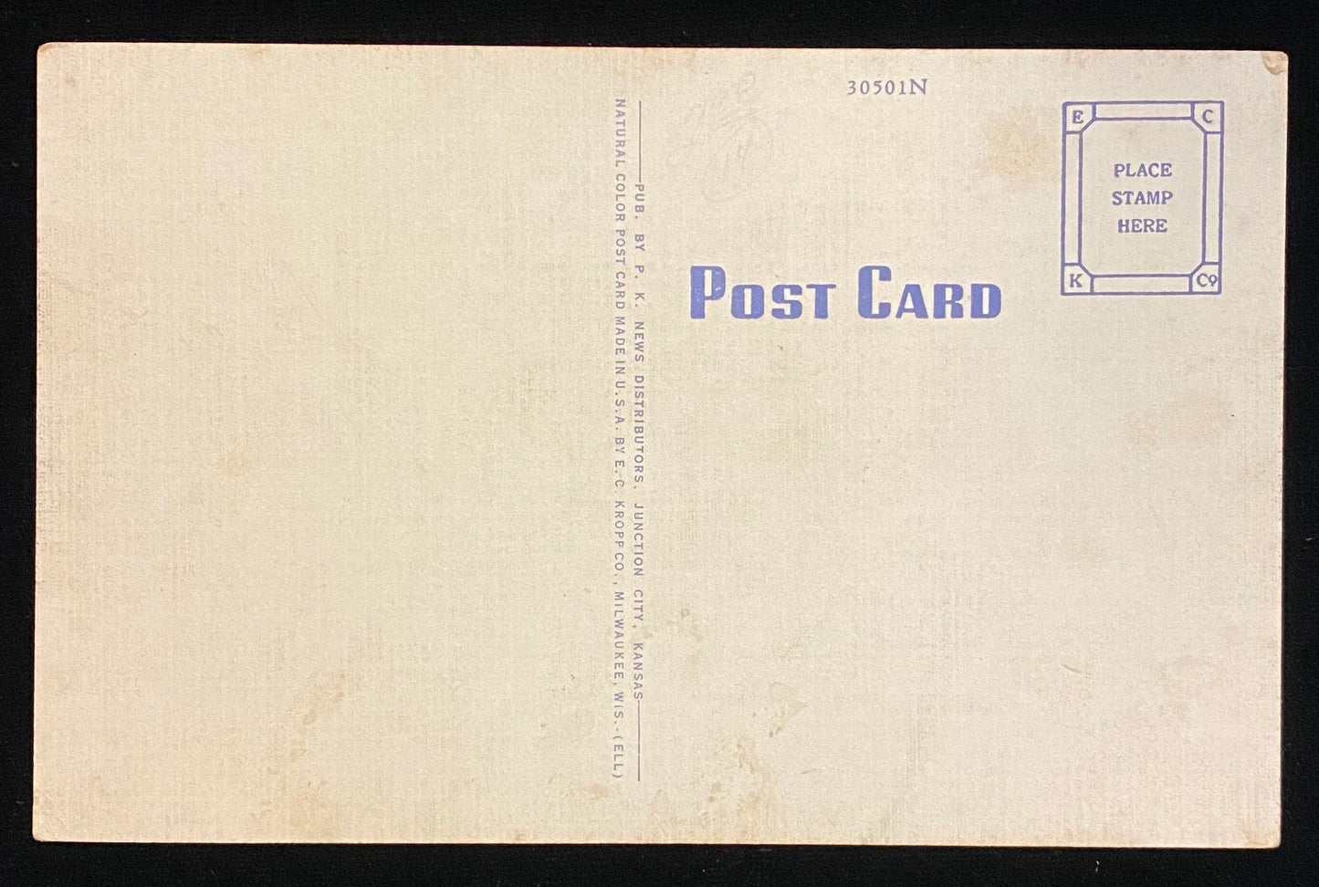 Water Jump - Fort Riley, Kansas - 1940s Linen Postcard
