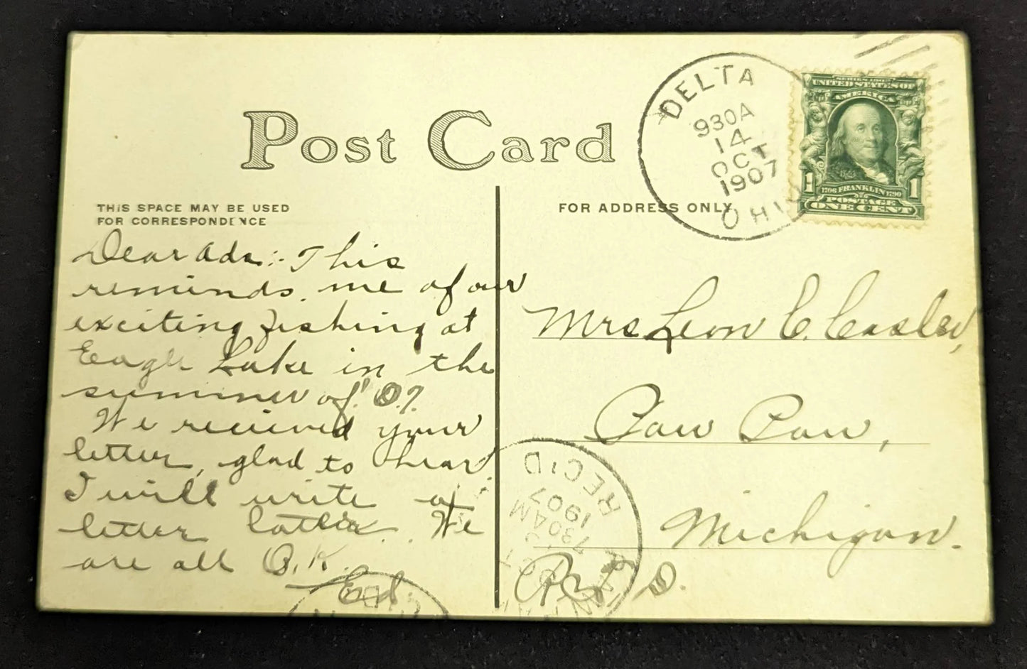 Fishing - Cute Vintage Postcard