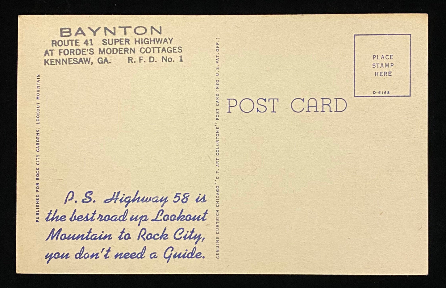 Views in Rock City Gardens Lookout Mountain, Georgia - 1939 Linen Postcard