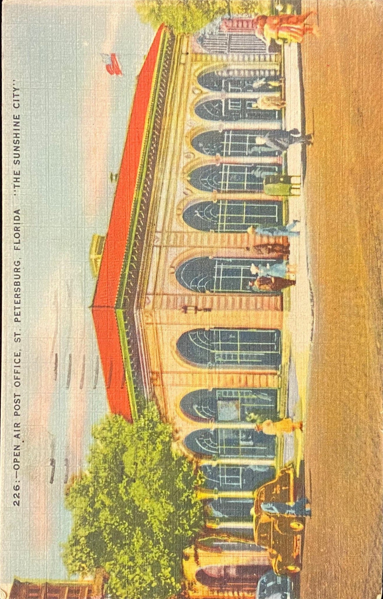 Open Air Post Office - St. Petersburg, Florida - 1940s Linen Postcard