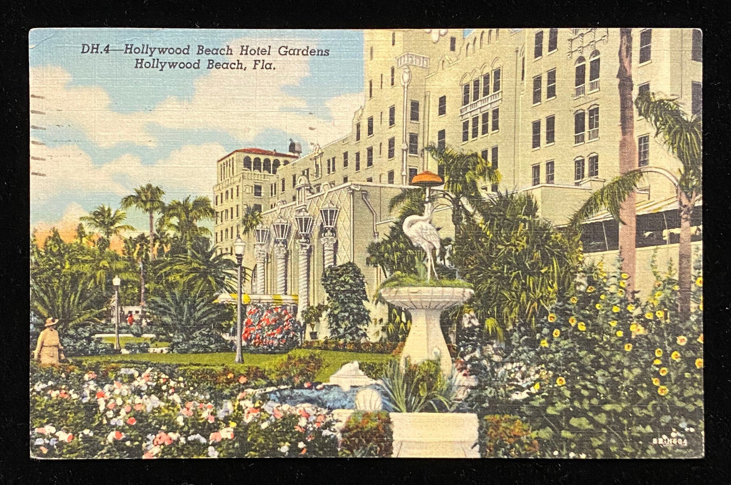 Hollywood Beach Hotel Gardens - Hollywood Beach, Florida - 1955 Postcard