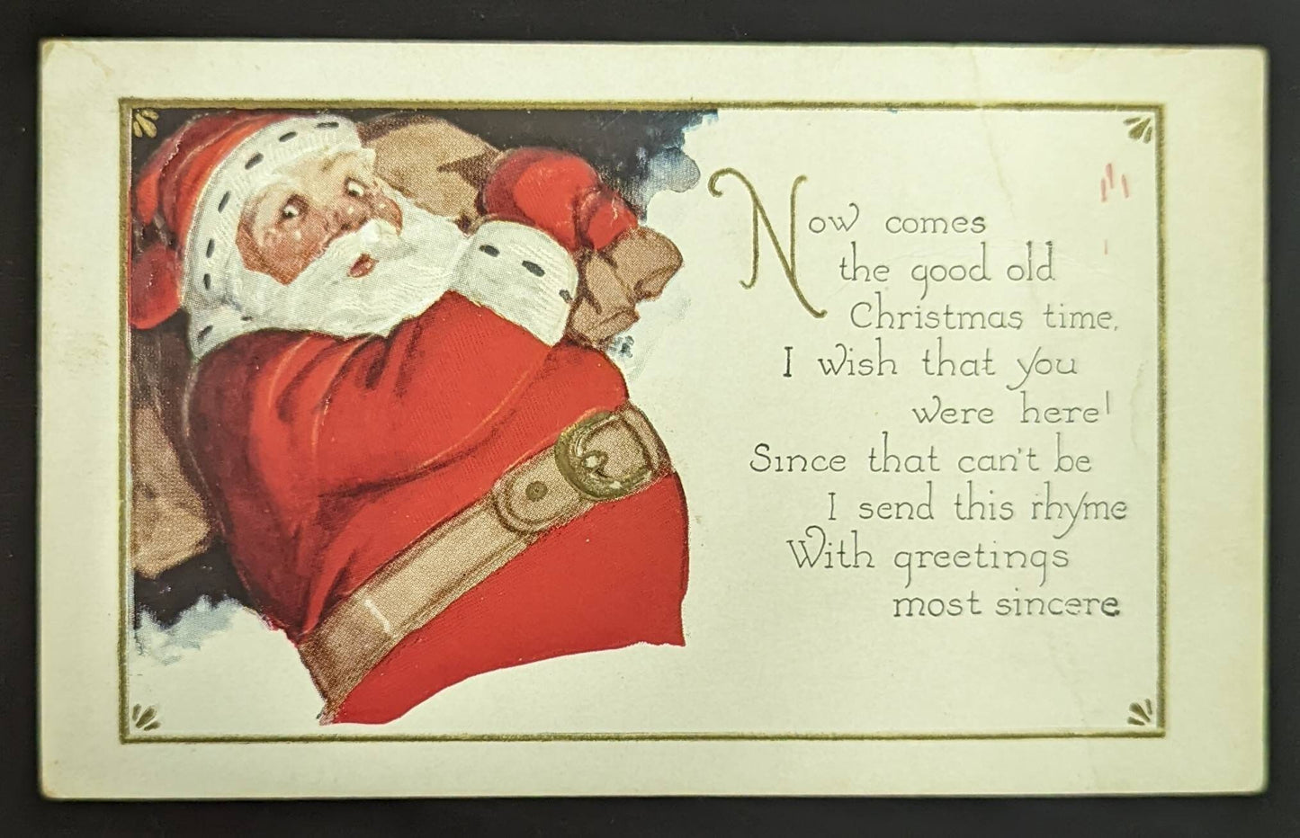 Santa Claus - Vintage 1930s Embossed Christmas Poscard