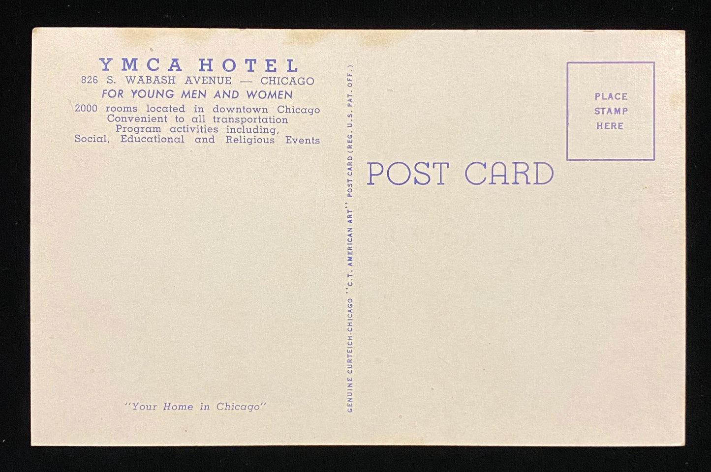 YMCA Hotel, Chicago, Illinois - Linen Postcard