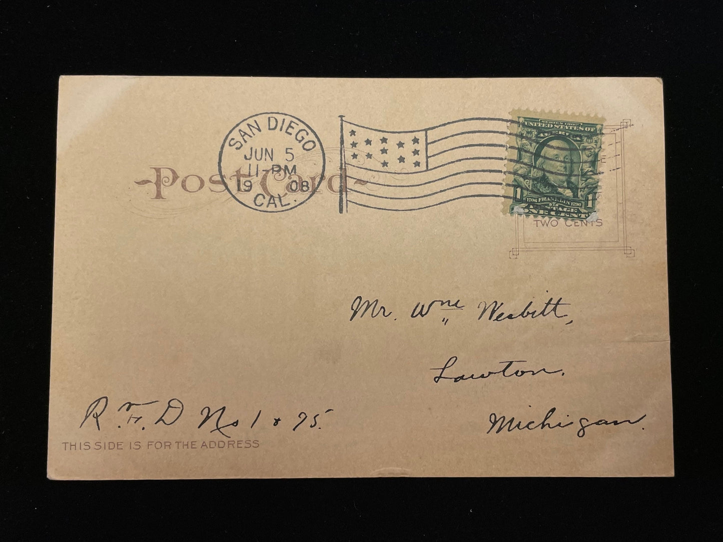 Free Public Library - San Diego, California - 1908 Postcard