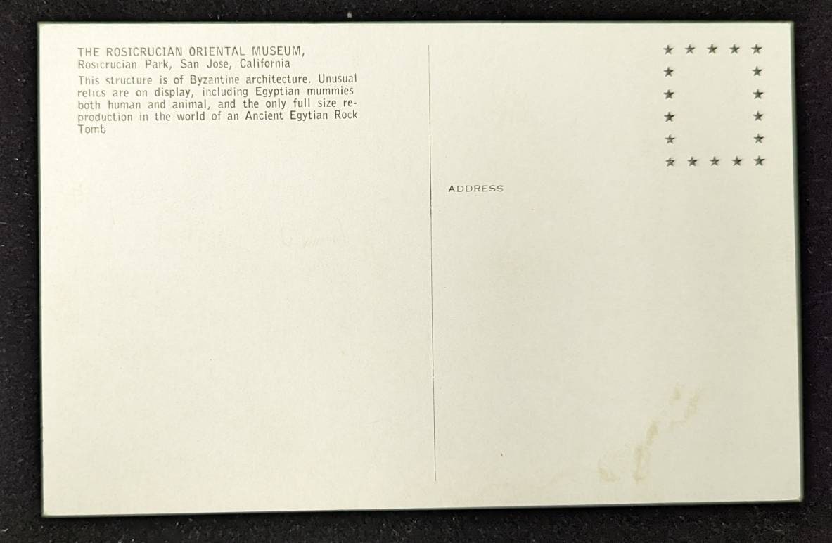 The Roscrucian Oriental Museum - Rosicrucian Park - San Jose, California - Vintage Postcard