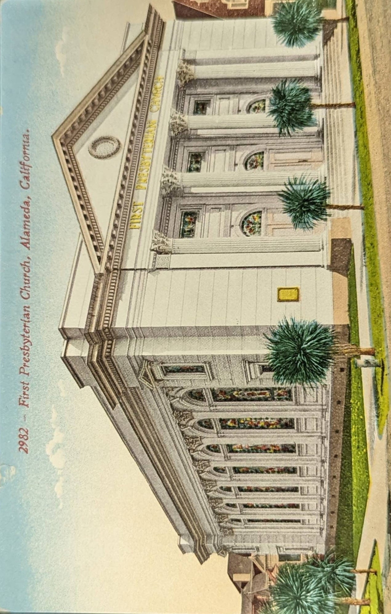 First Presbyterian Church - Alameda, California - Vintage Postcard