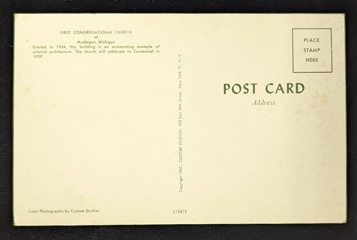 First Congregational Church, Muskegon, Michigan - Vintage Postcard