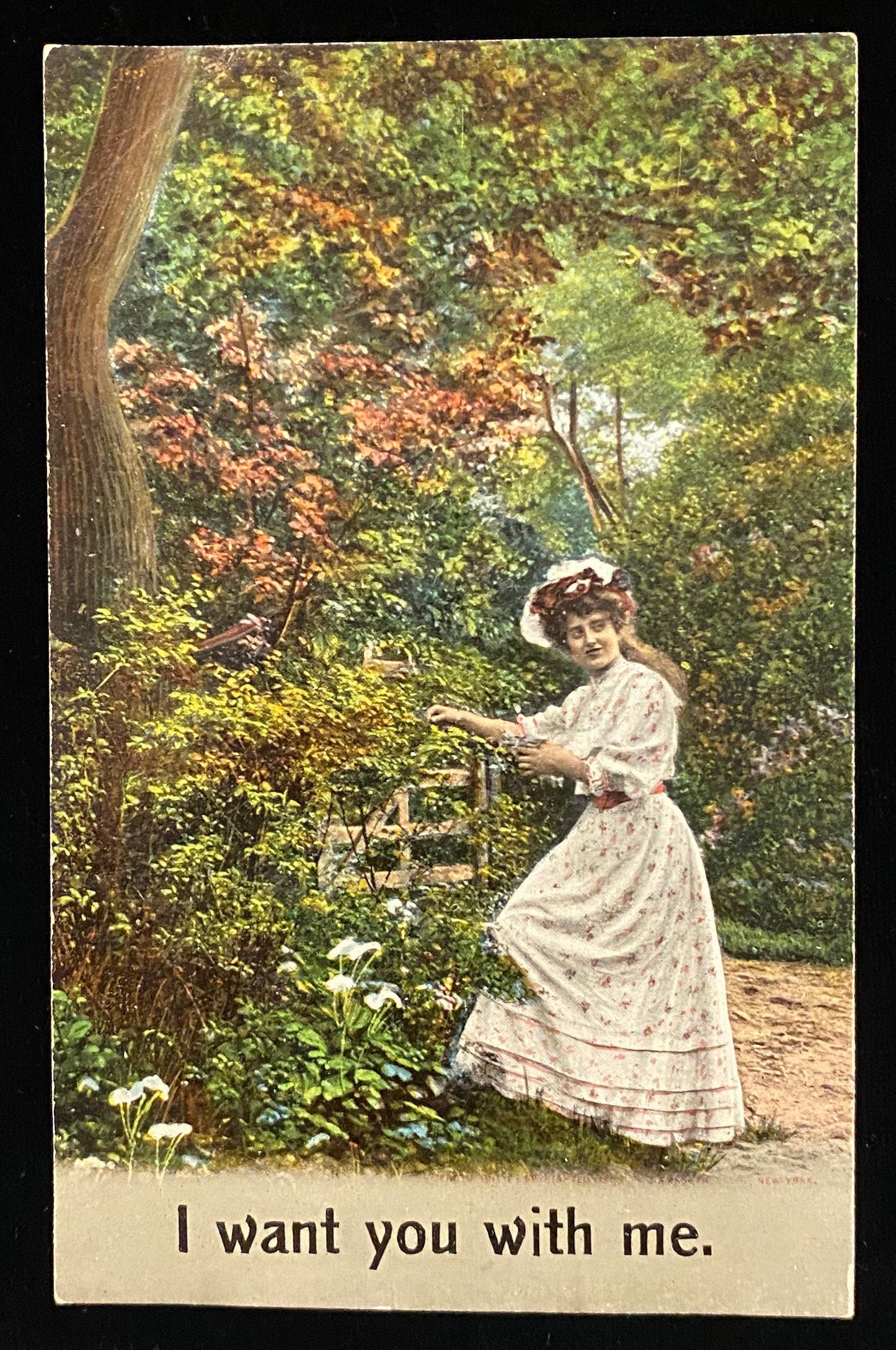 I Want You With Me Romantic Vintage Postcard