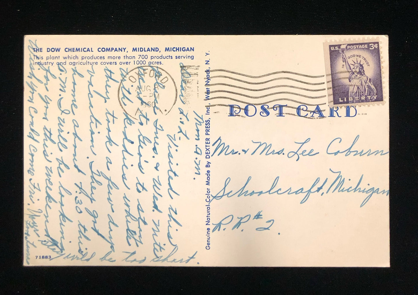 The Dow Chemical Company, Midland, Michigan Vintage Postcard