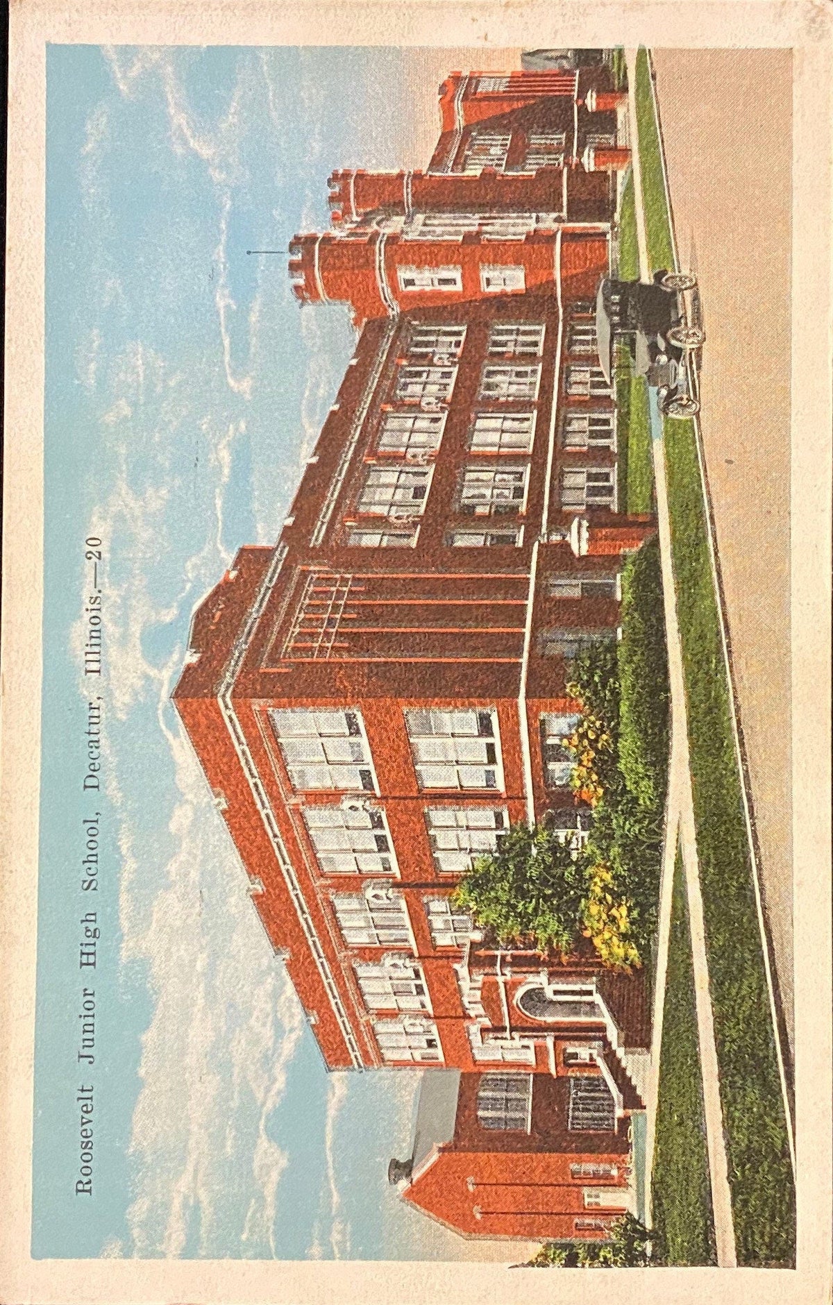 Roosevelt Junior High School, Decatur, Illinois - Vintage Postcard