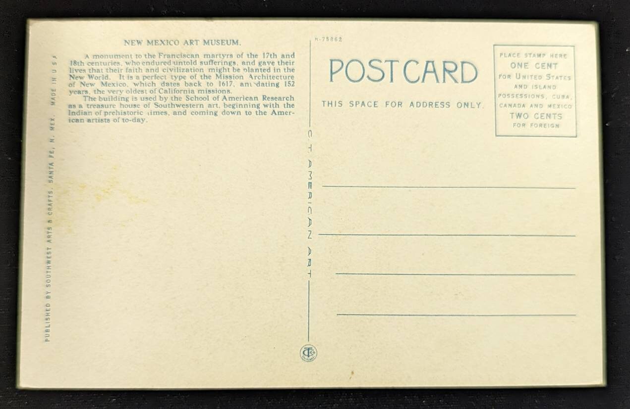 New Mexico Art Museum - Santa Fe, New Mexico - Vintage Postcard