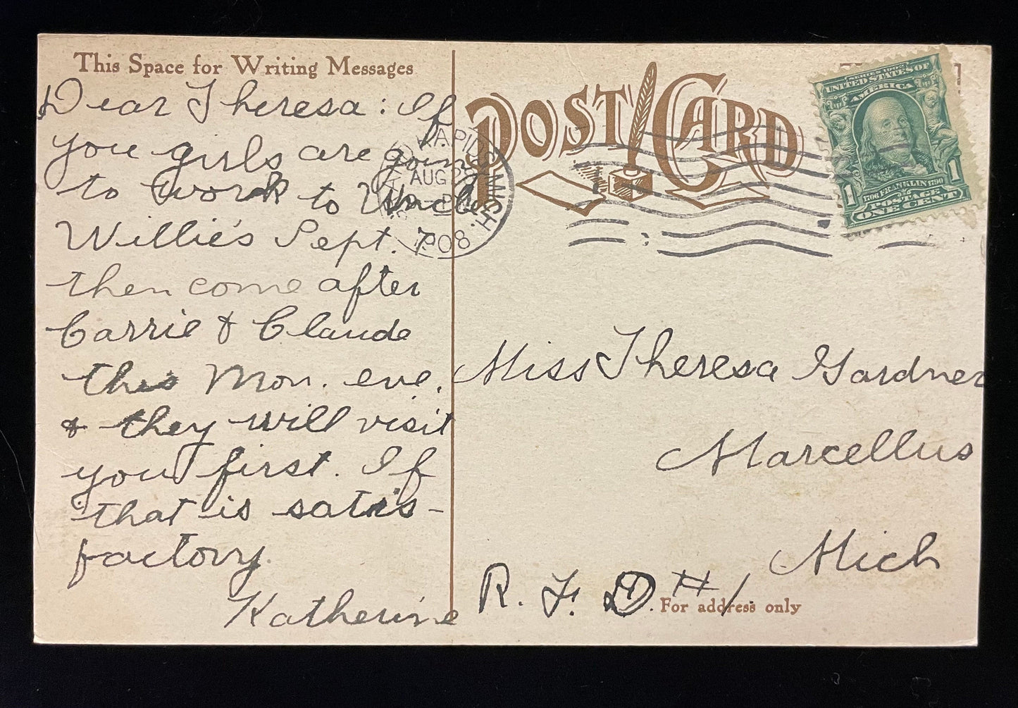 Fountain - Tueson St. Park Box - Grand Rapids, Michigan - 1908 Postcard