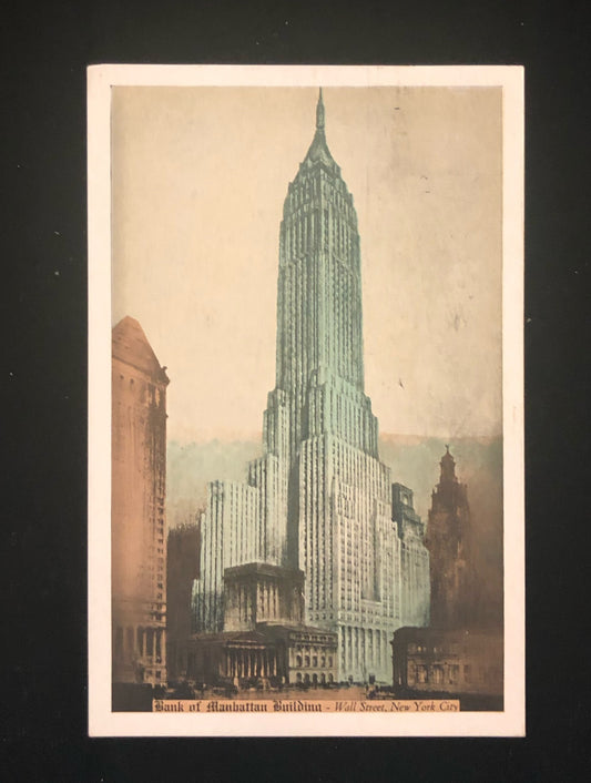 Bank of Manhattan Building- Wall Street, New York City Vintage Postcard