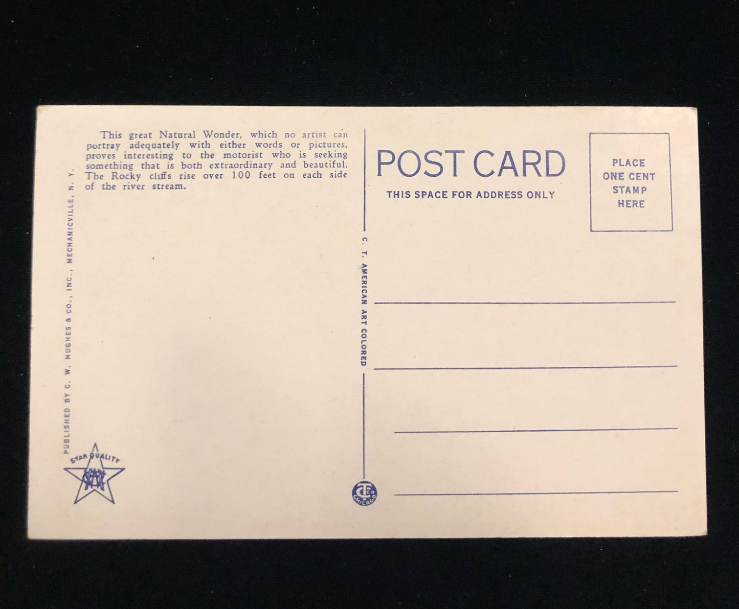 Elephant Head Ausable Chasm, New York - Vintage Postcard