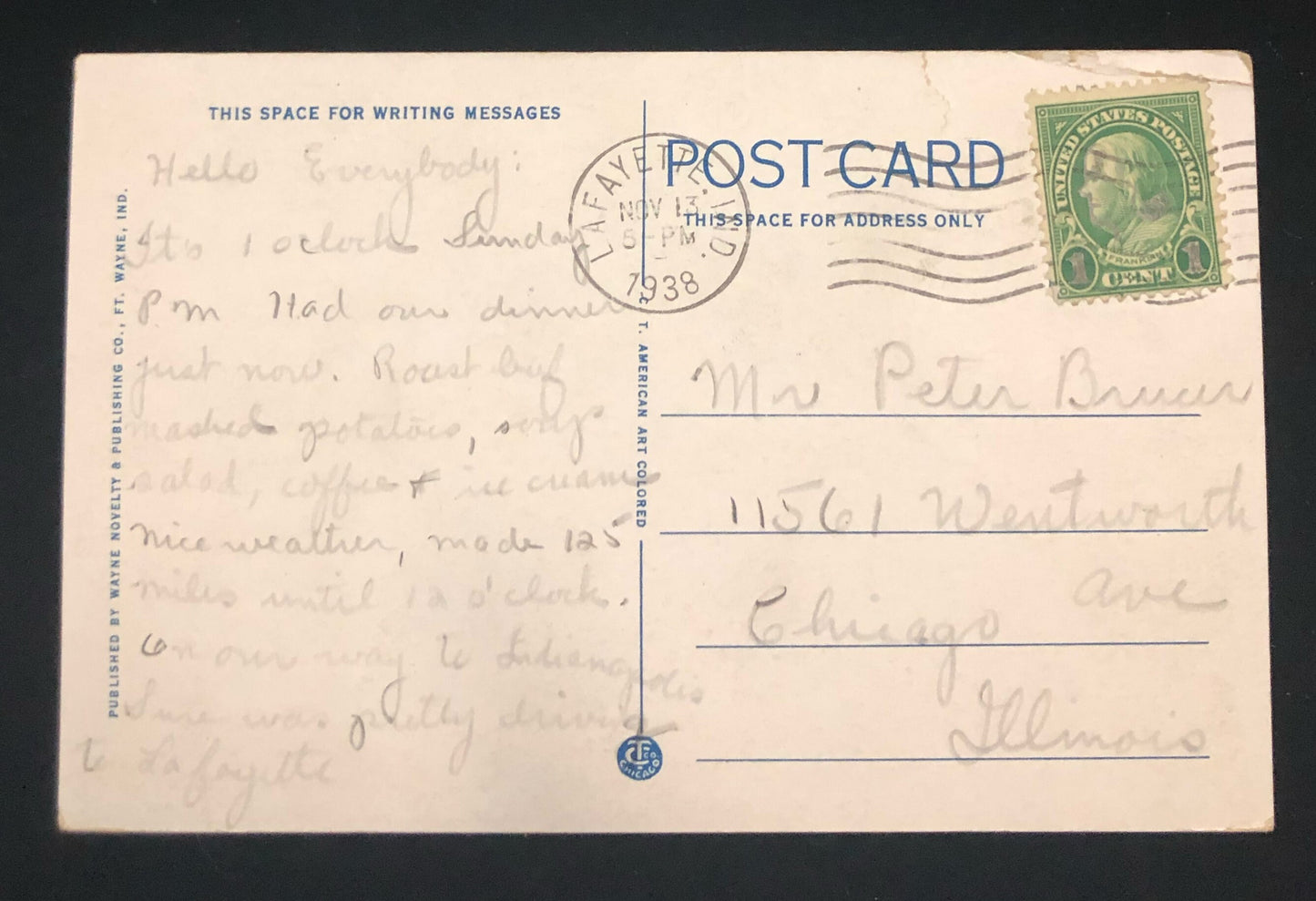 Home Economics Building, Purdue University, Lafayette, Indiana - Vintage Postcard