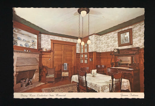 Dining Room -Limberlost State Memorial - Geneva, Indiana - Vintage Postcard