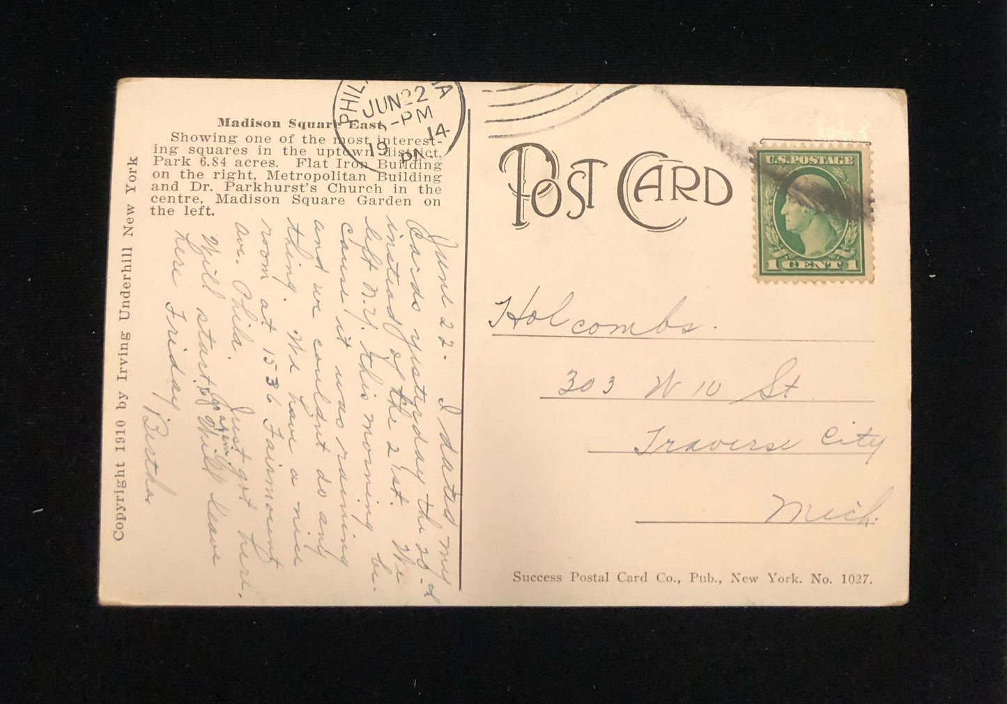 Madison Square, East, New York- Vintage Postcard