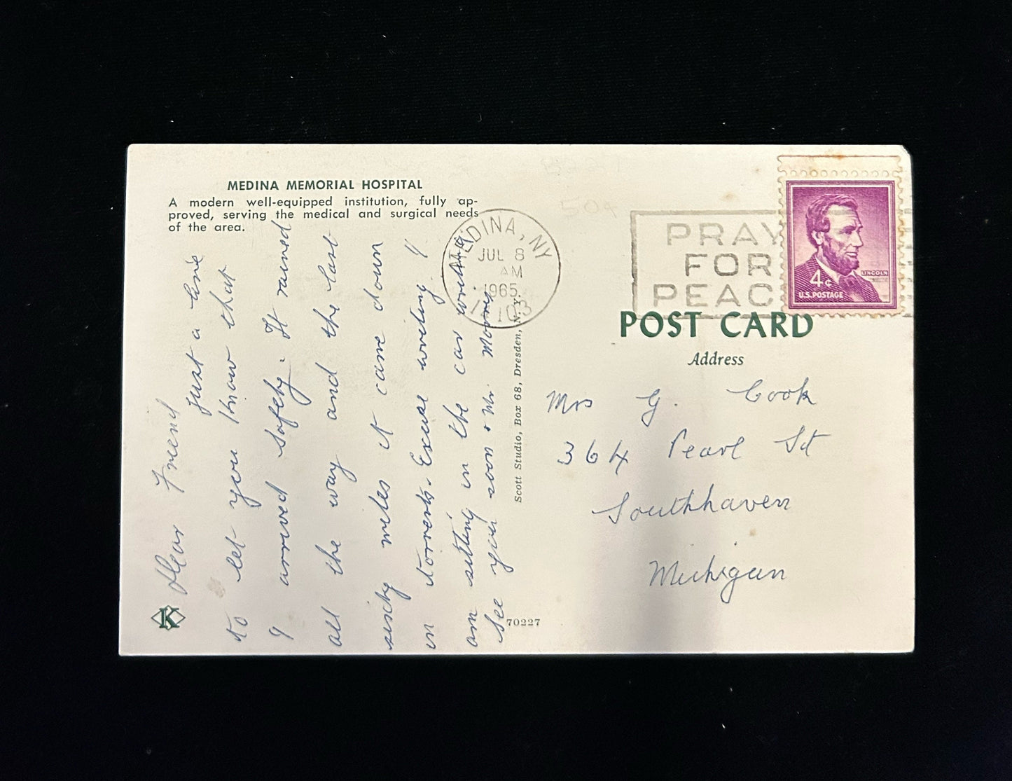 Medina Memorial Hospital - Medina, New York - Vintage Postcard