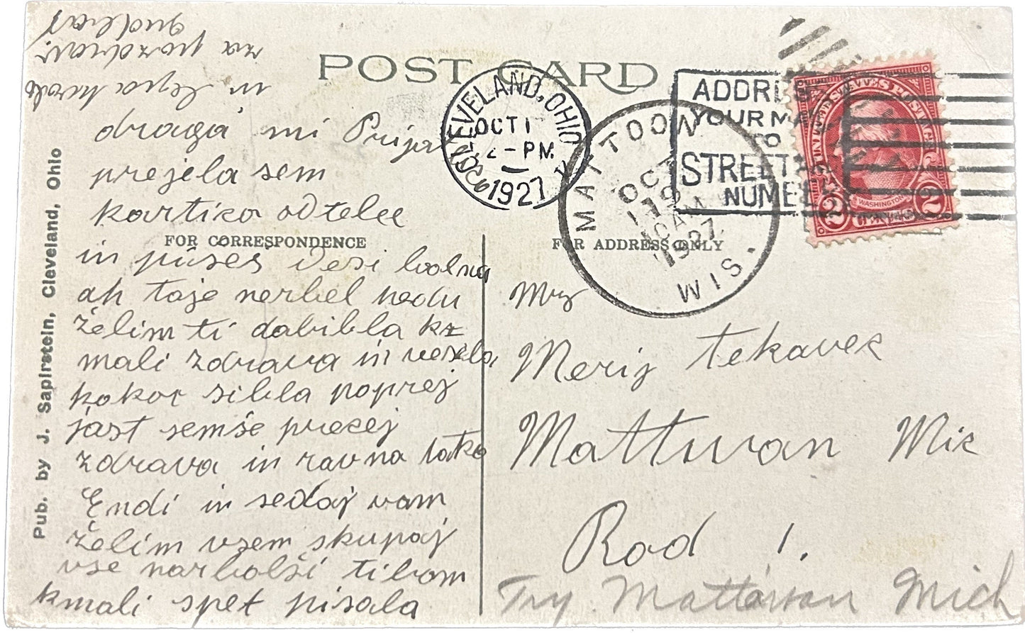 Second Church of Christ, Scientist, Cleveland Ohio- Vintage Postcard