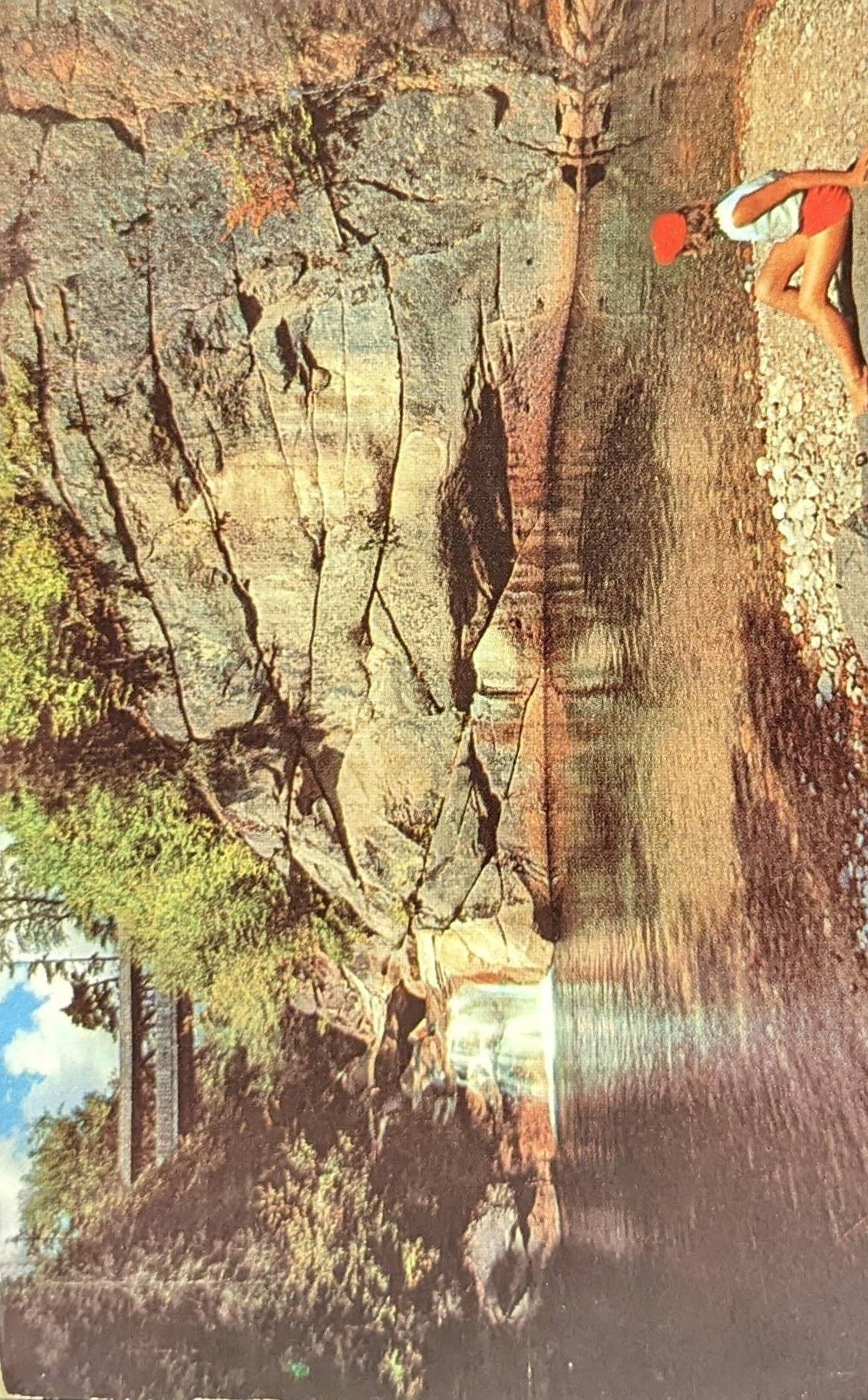 The Pool & Sentinel Pine Bridge, Franconia Notch, New Hampshire - Vintage Postcard