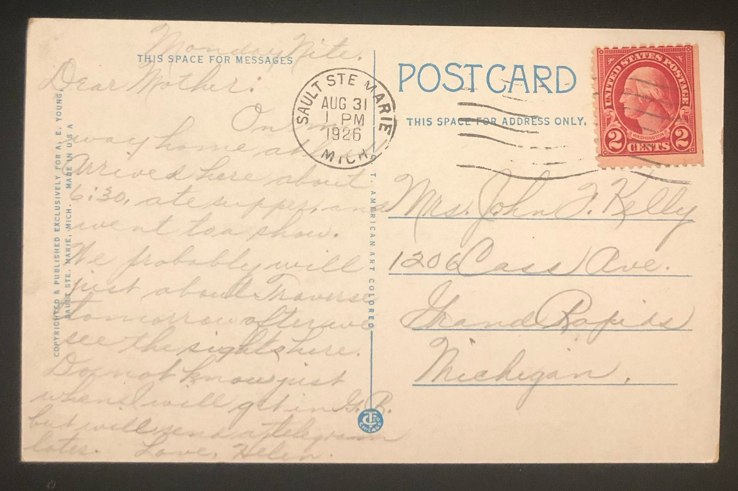 Soo Locks & Hay Lake Cut St. Mary's River, - Great Lakes Staemers in Early 1900 Vintage Postcard