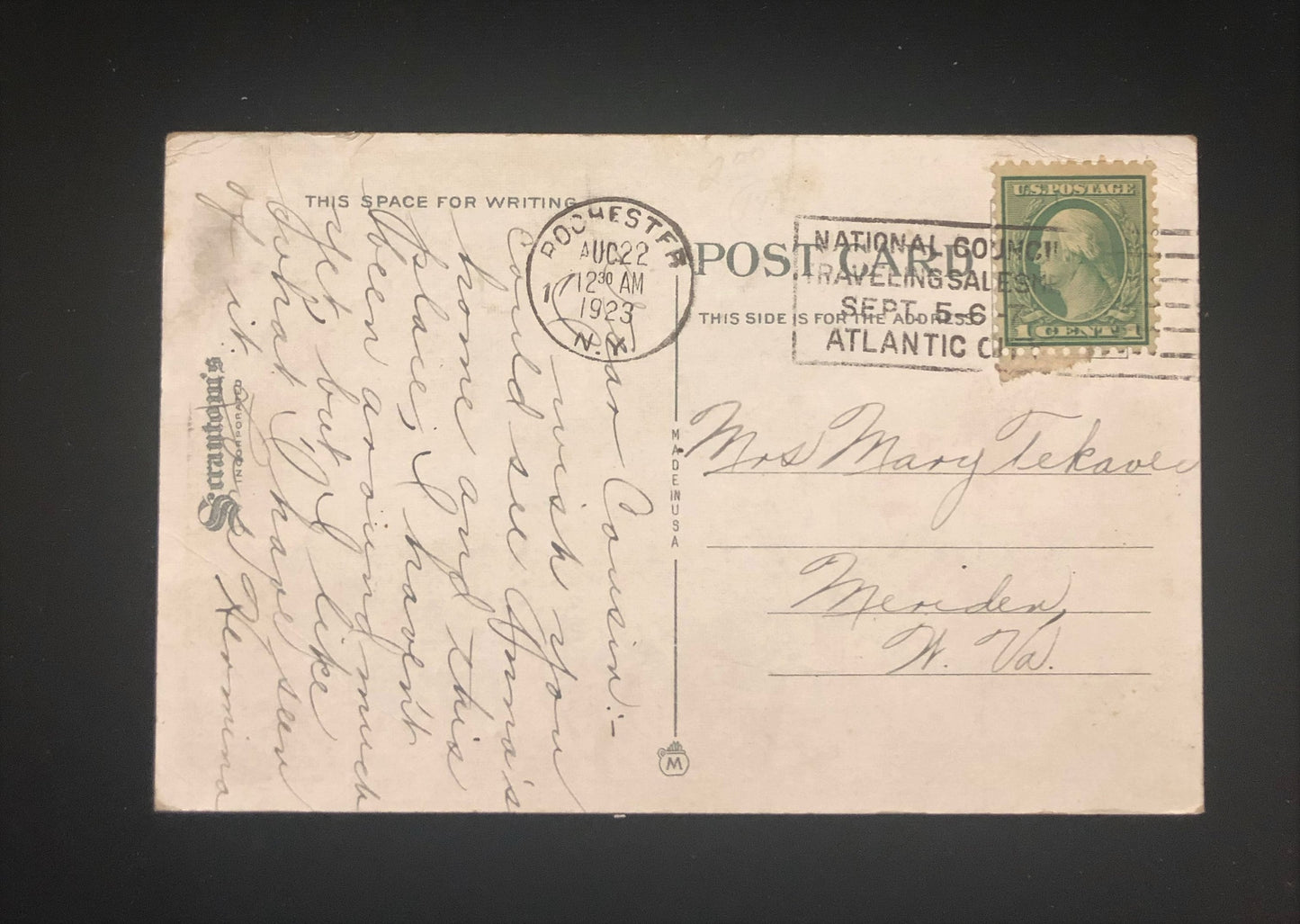 Convention Hall, Rochester, N.Y. Vintage Postcard