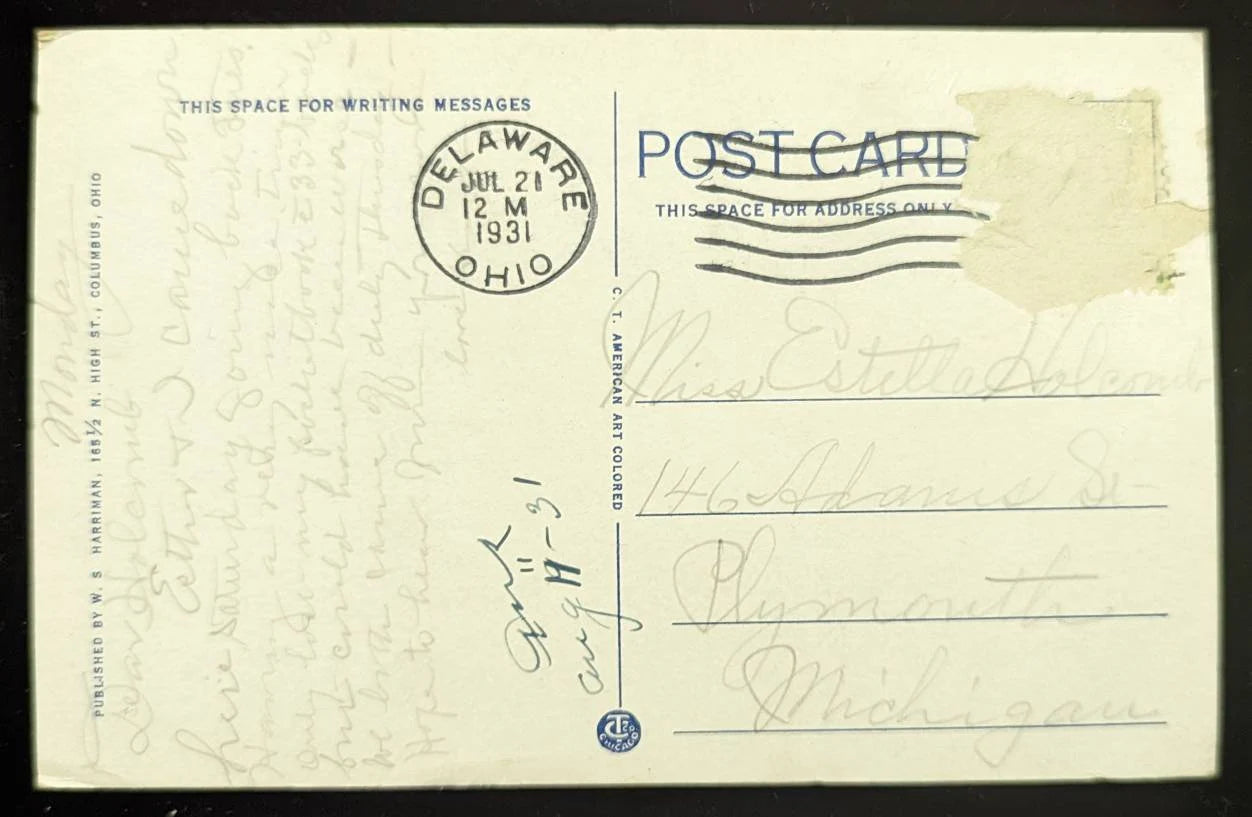White Cross Hospital and Goodale Park, Columbus, Ohio - Vintage Postcard